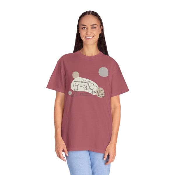 Bridge Pose Aesthetic Yoga Heavyweight T-Shirt - Dark Lines - Image 23