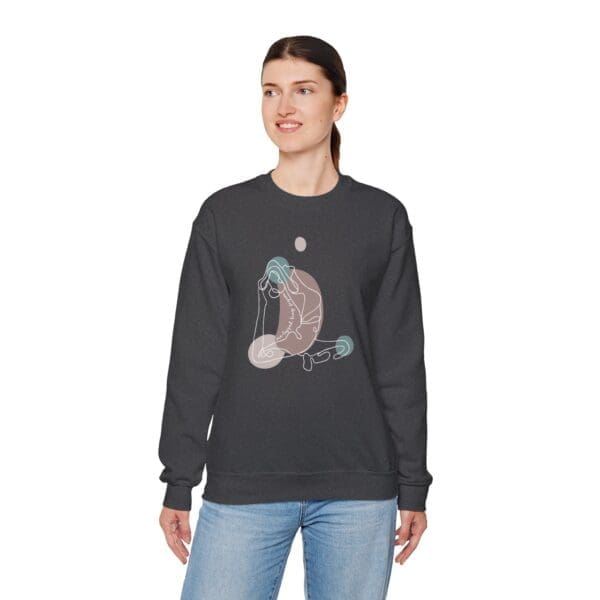 One-Legged King Pigeon Pose Aesthetic Yoga Crewneck Sweatshirt - Image 19