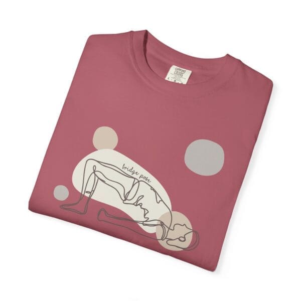 Bridge Pose Aesthetic Yoga Heavyweight T-Shirt - Dark Lines - Image 21