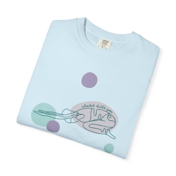 Extended Child's Pose Aesthetic Yoga Heavyweight Tee, Dark Lines - Image 17