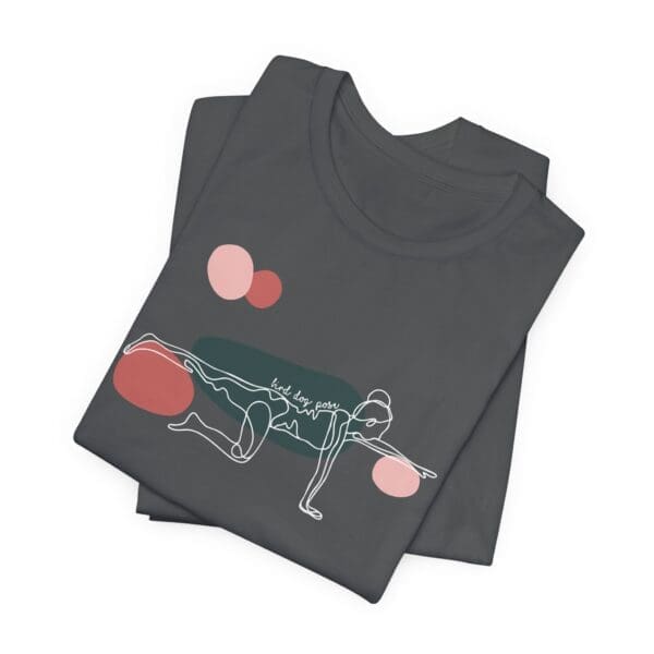 Bird Dog Pose Aesthetic Yoga Lightweight T-Shirt - Light Lines - Image 8