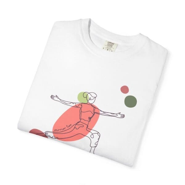 Warrior Two Pose Aesthetic Yoga Heavyweight T-Shirt - Dark Lines - Image 4