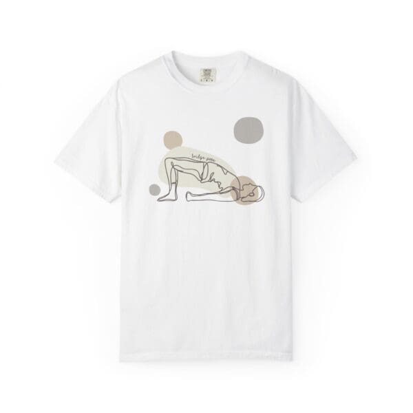 Bridge Pose Aesthetic Yoga Heavyweight T-Shirt - Dark Lines - Image 3