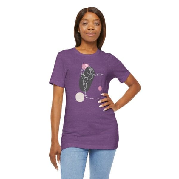 Dancer's Pose Aesthetic Yoga Lightweight T-Shirt - Light Lines - Image 10