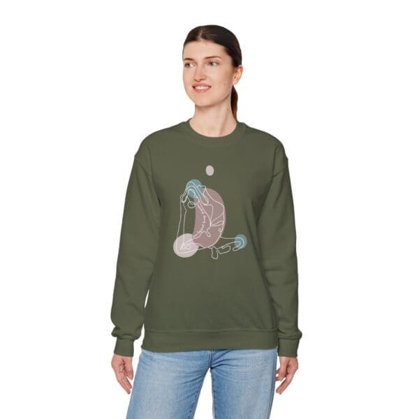 One-Legged King Pigeon Pose Aesthetic Yoga Crewneck Sweatshirt - Image 6