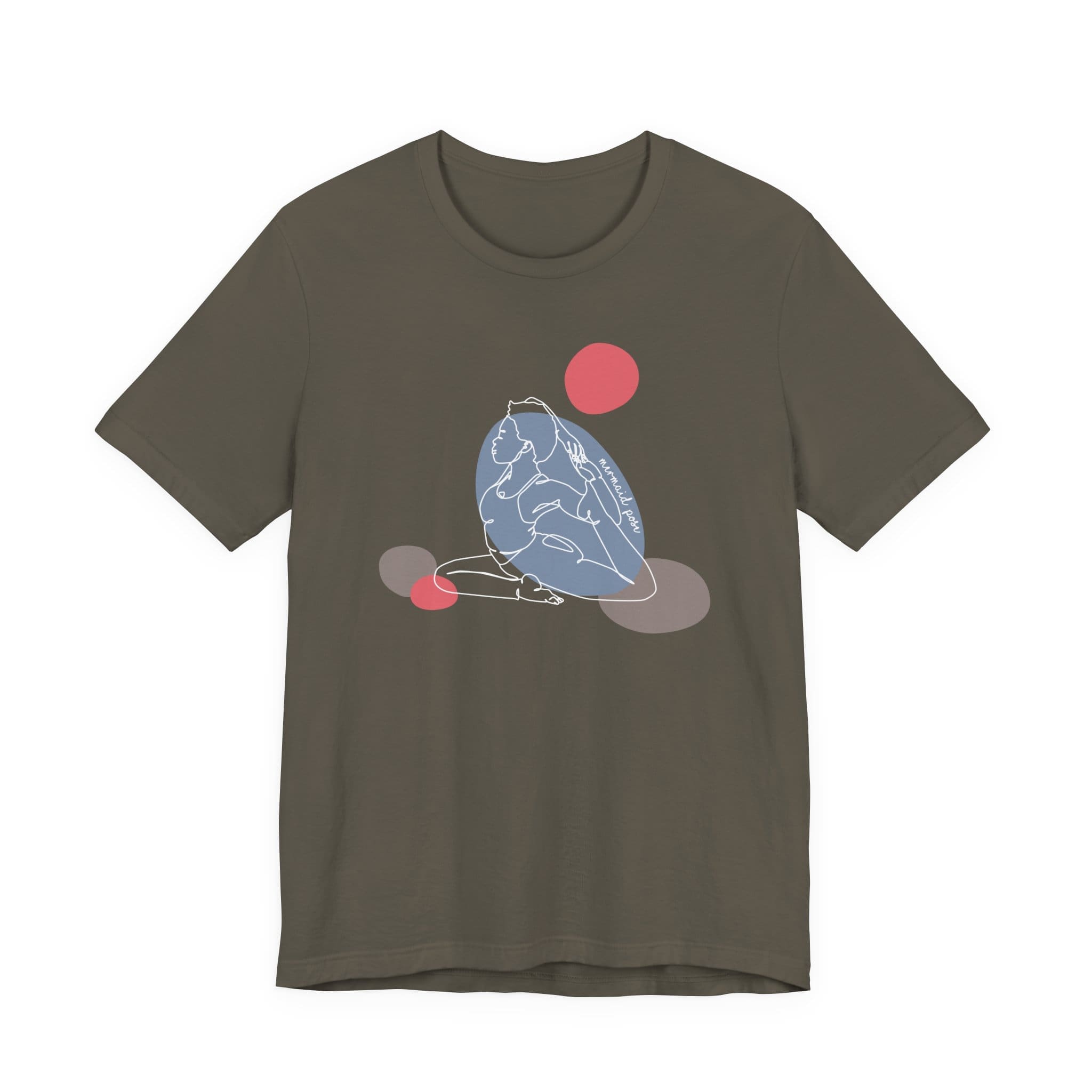 Mermaid Pose Aesthetic Yoga Lightweight T-Shirt - Light Lines - Image 3