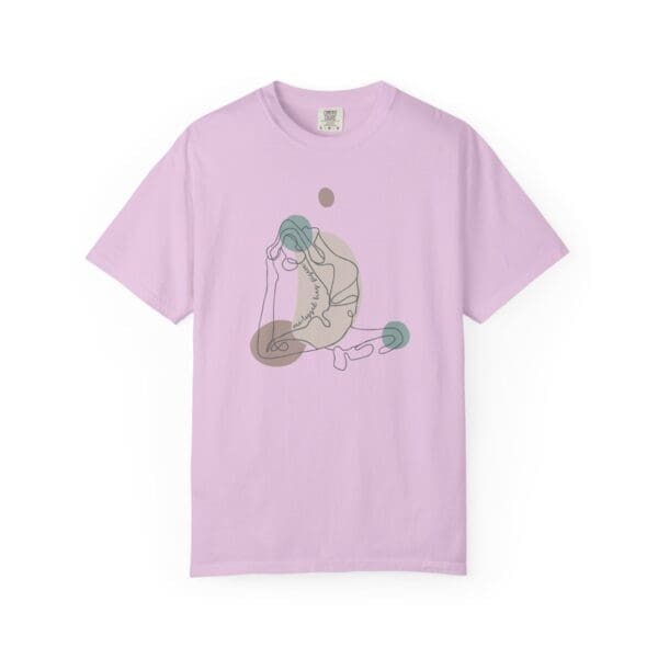 One-Legged King Pigeon Aesthetic Yoga Heavyweight Tee-Dark Lines - Image 20