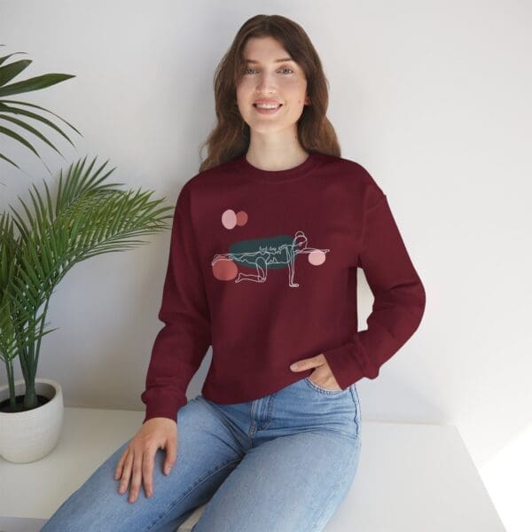 Bird Dog Pose Aesthetic Yoga Crewneck Sweatshirt - Image 6
