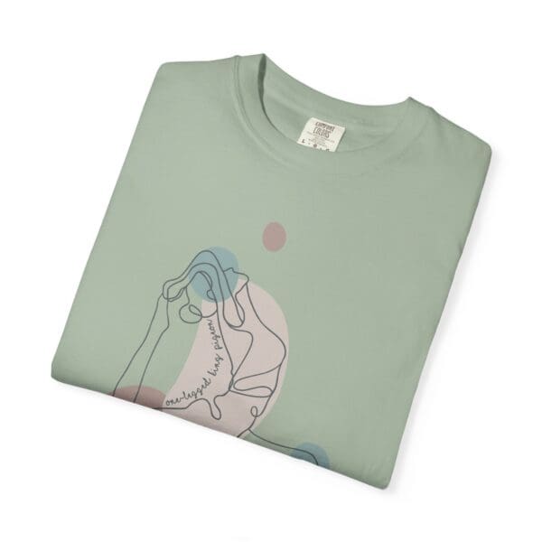 One-Legged King Pigeon Aesthetic Yoga Heavyweight Tee-Dark Lines - Image 13