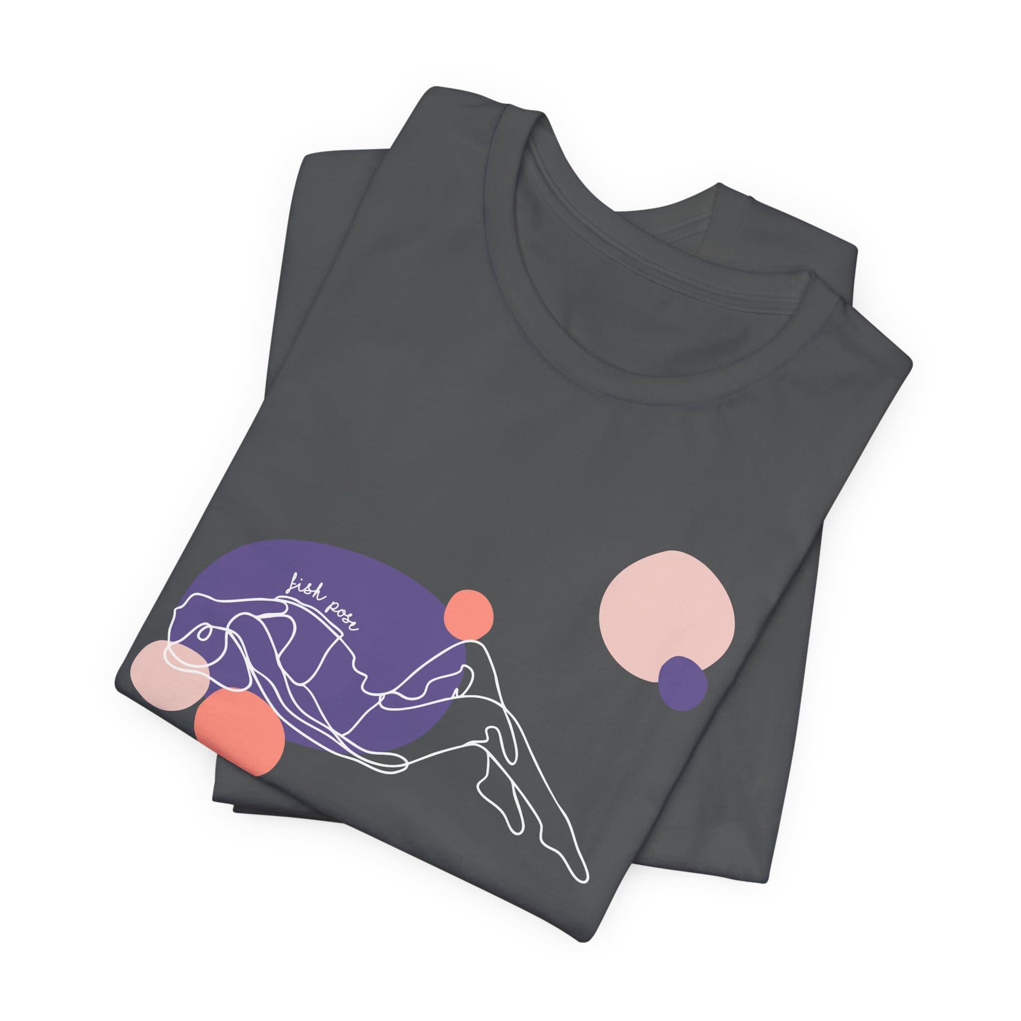 Fish Pose Aesthetic Yoga Lightweight T-Shirt - Light Lines - Image 8