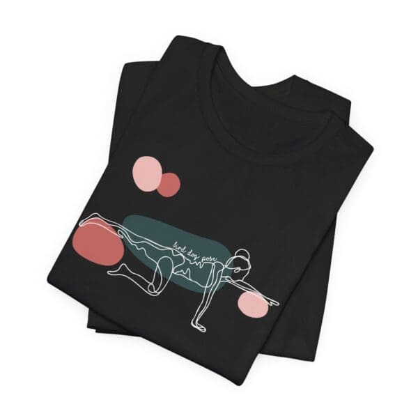 Bird Dog Pose Aesthetic Yoga Lightweight T-Shirt - Light Lines - Image 4