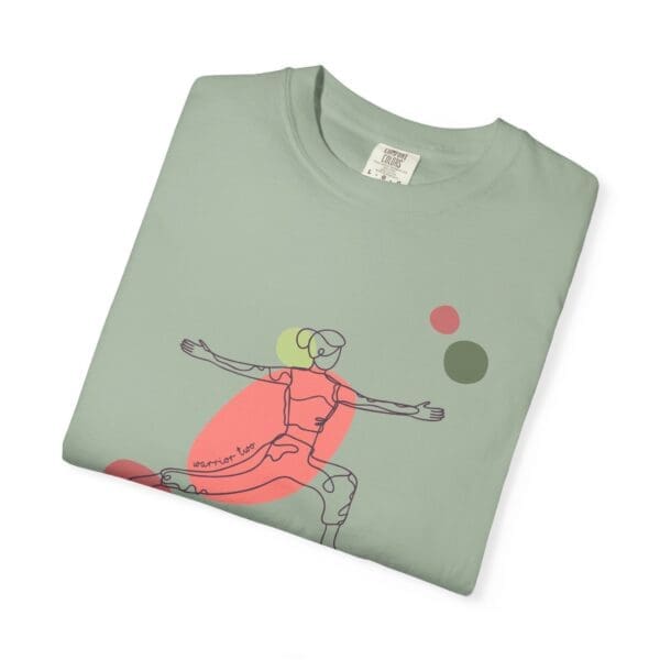 Warrior Two Pose Aesthetic Yoga Heavyweight T-Shirt - Dark Lines - Image 13