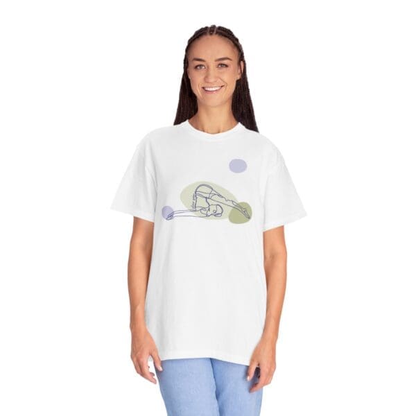 Plow Pose Aesthetic Yoga Heavyweight T-Shirt - Dark Lines - Image 6