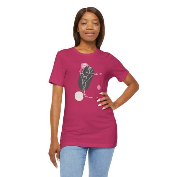 Dancer's Pose Aesthetic Yoga Lightweight T-Shirt - Light Lines - Image 6