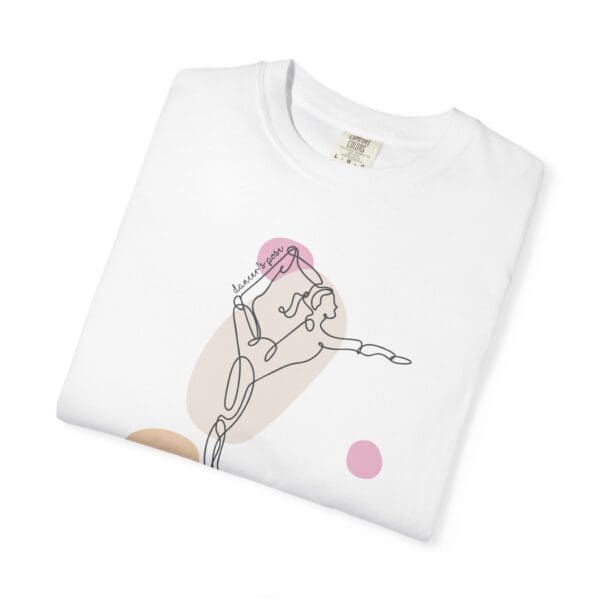 Dancer's Pose Aesthetic Yoga Heavyweight T-Shirt - Dark Lines - Image 4
