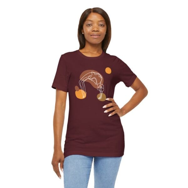 Wheel Pose Aesthetic Yoga Lightweight T-Shirt - Light Lines - Image 6