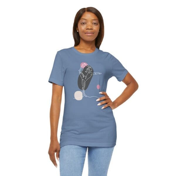 Dancer's Pose Aesthetic Yoga Lightweight T-Shirt - Light Lines - Image 15