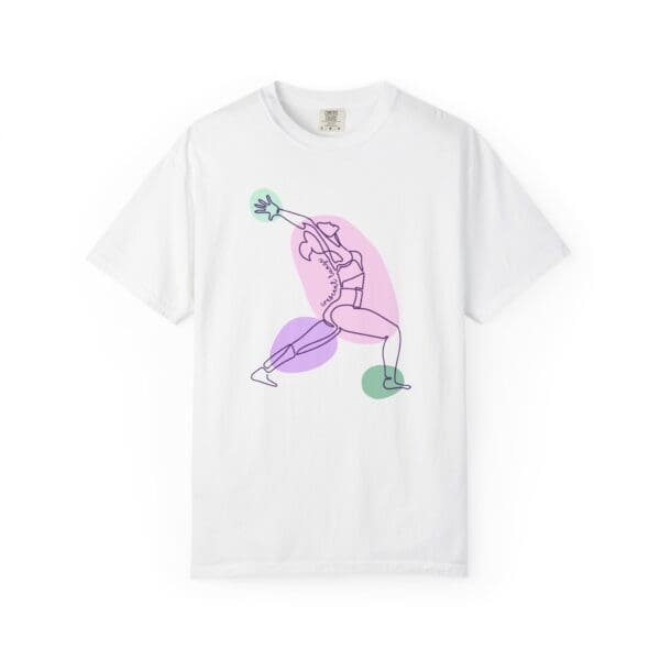 Crescent Lunge Aesthetic Yoga Heavyweight T-Shirt - Dark Lines - Image 3