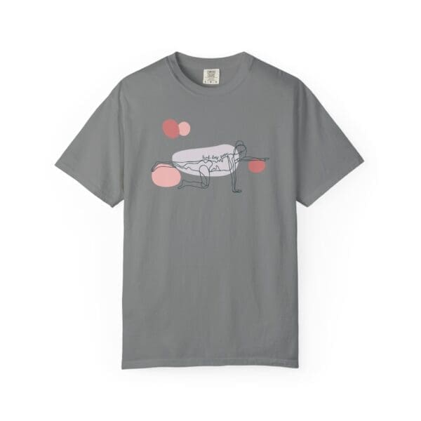 Bird Dog Pose Aesthetic Yoga Heavyweight T-Shirt - Dark Lines - Image 16