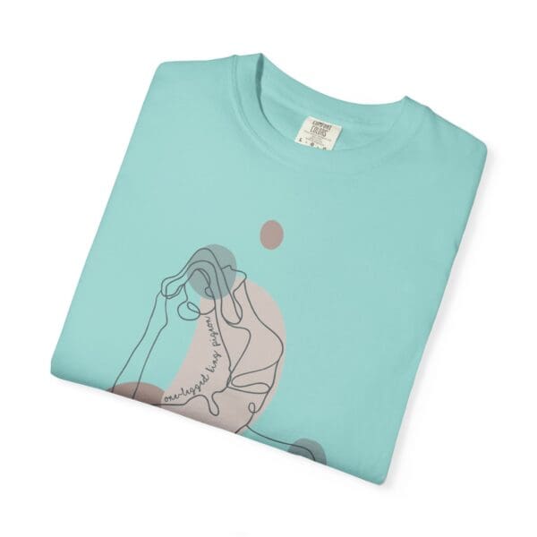 One-Legged King Pigeon Aesthetic Yoga Heavyweight Tee-Dark Lines - Image 17
