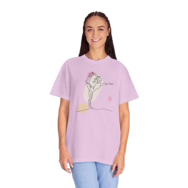 Dancer's Pose Aesthetic Yoga Heavyweight T-Shirt - Dark Lines - Image 14