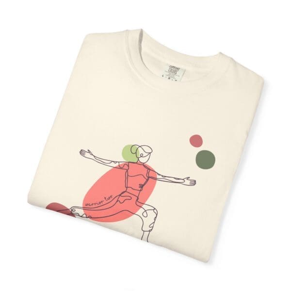 Warrior Two Pose Aesthetic Yoga Heavyweight T-Shirt - Dark Lines - Image 8