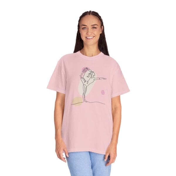 Dancer's Pose Aesthetic Yoga Heavyweight T-Shirt - Dark Lines - Image 10