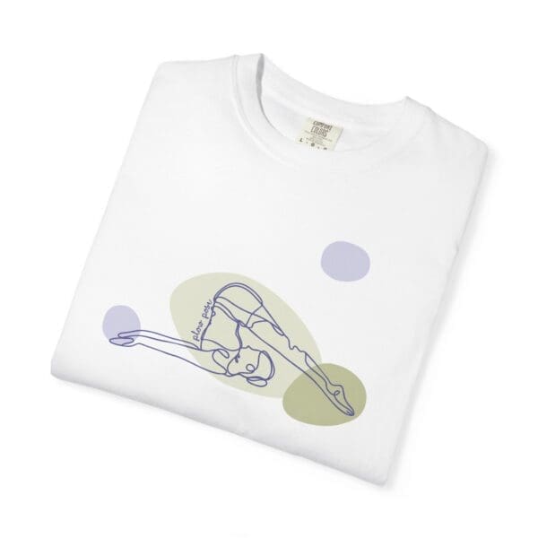 Plow Pose Aesthetic Yoga Heavyweight T-Shirt - Dark Lines - Image 4
