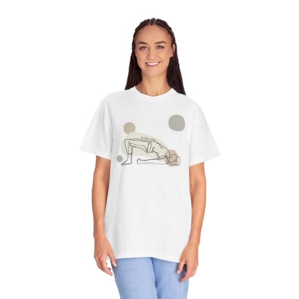 Bridge Pose Aesthetic Yoga Heavyweight T-Shirt - Dark Lines - Image 6