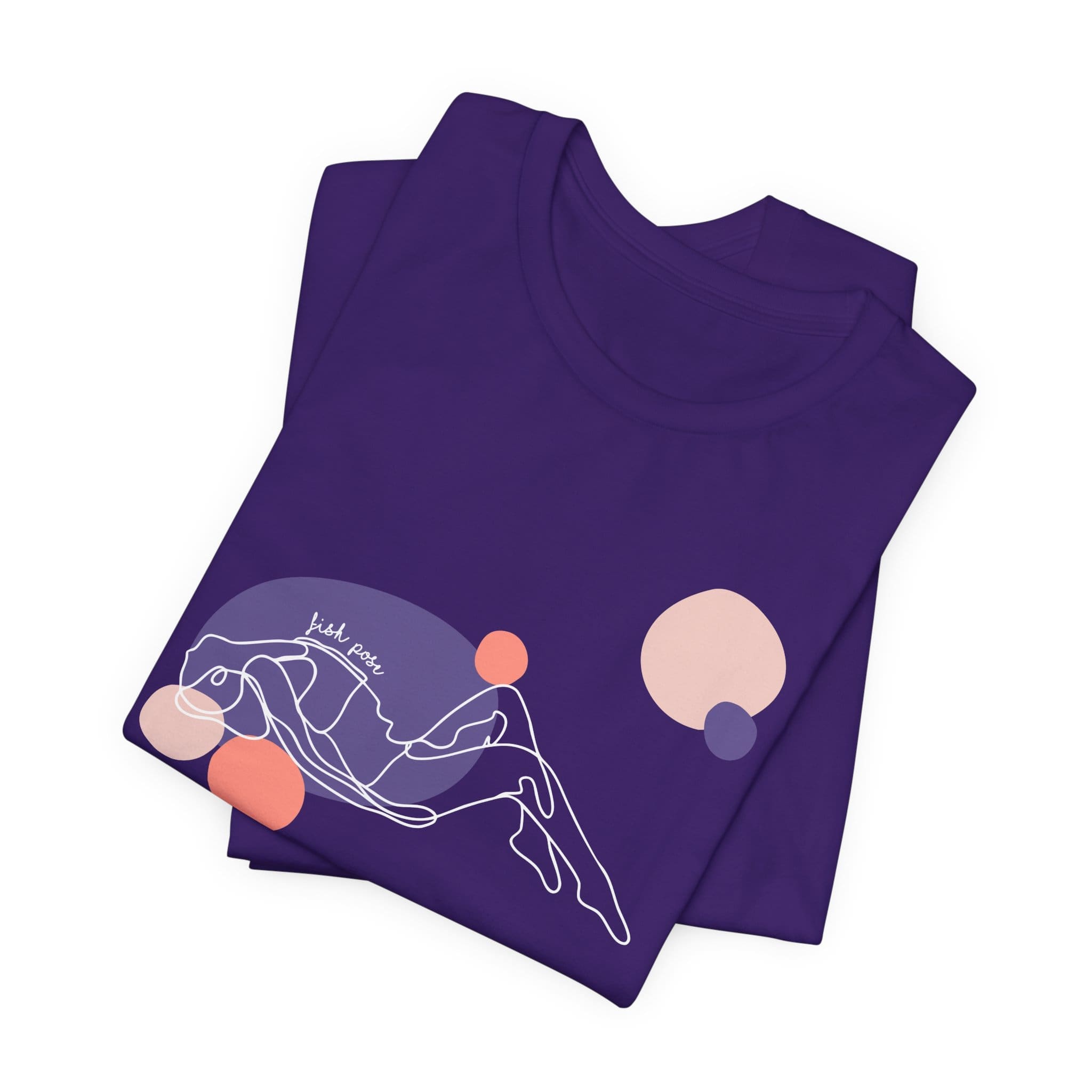 Fish Pose Aesthetic Yoga Lightweight T-Shirt - Light Lines - Image 20