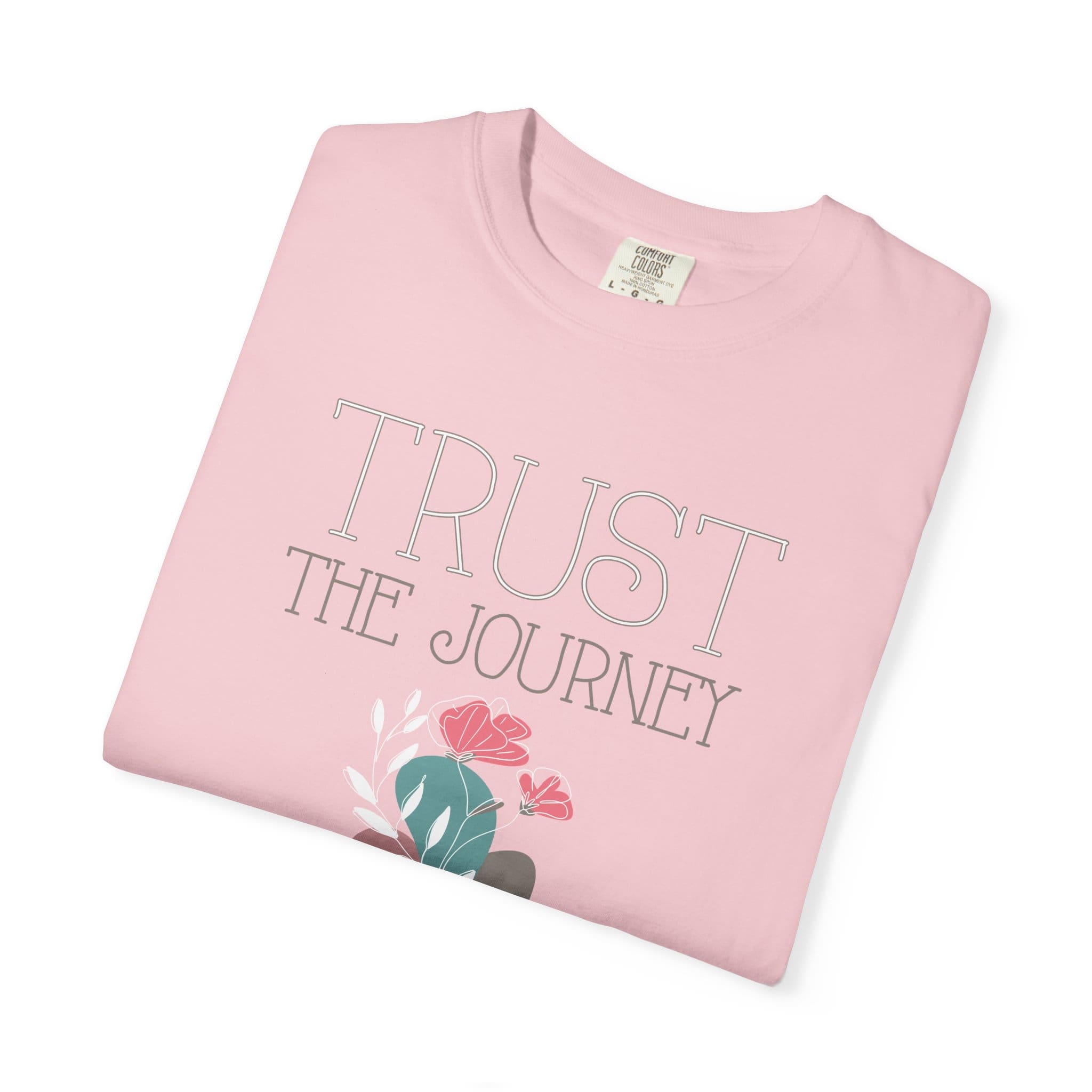 Trust the Journey Heavyweight T-Shirt - Floral Text - Image 4