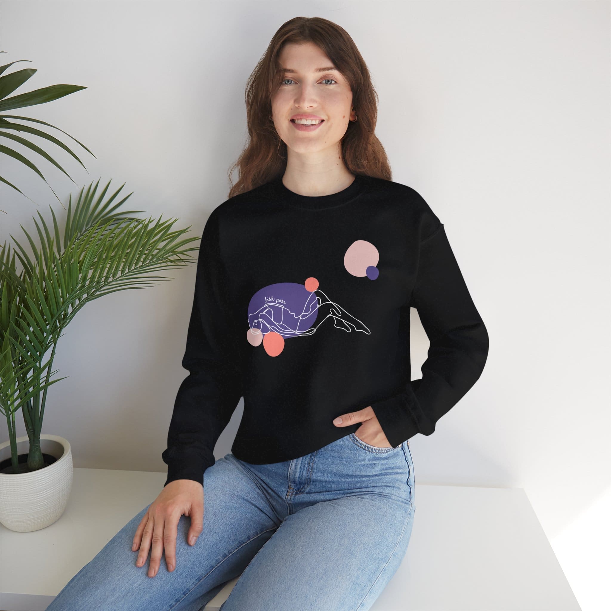 Fish Pose Aesthetic Yoga Crewneck Sweatshirt - Image 11