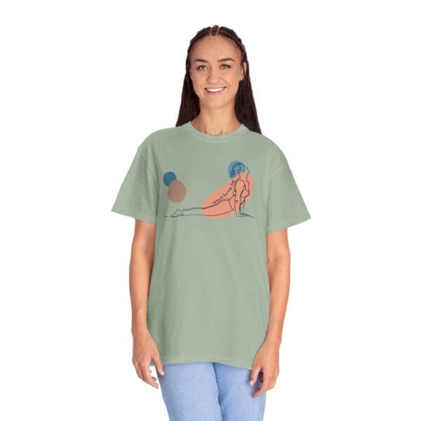 Upward Facing Dog Aesthetic Yoga Heavyweight Shirt - Dark Lines - Image 15