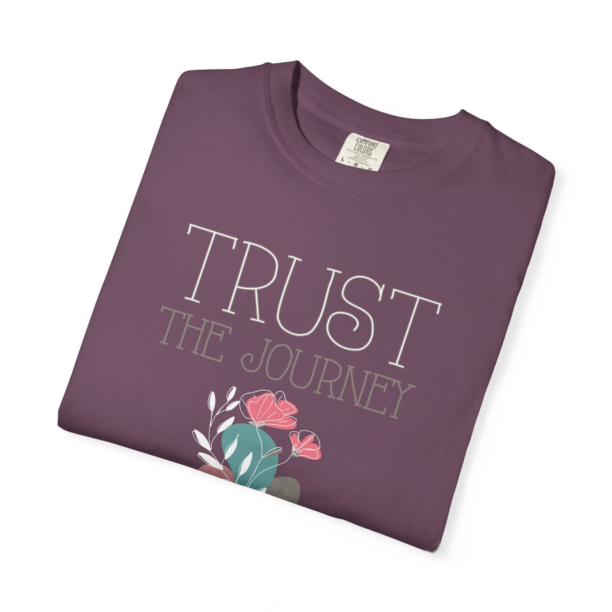 Trust the Journey Heavyweight T-Shirt - Floral Text - Image 8