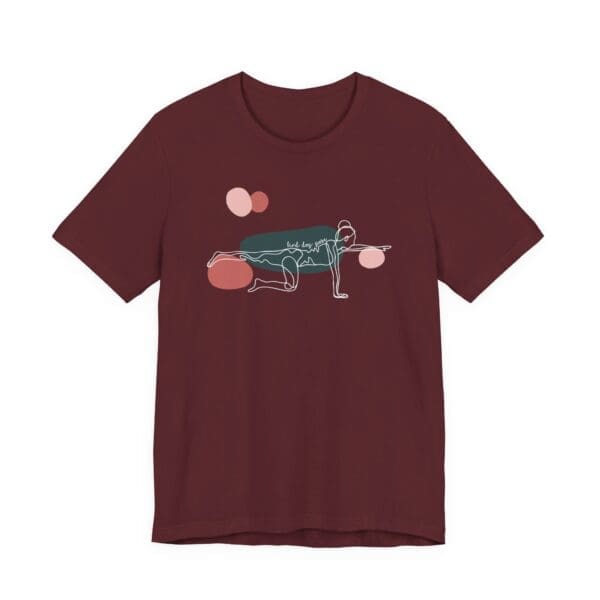 Bird Dog Pose Aesthetic Yoga Lightweight T-Shirt - Light Lines - Image 16