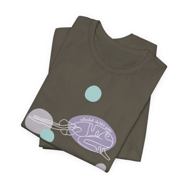 Extended Child's Pose Aesthetic Yoga Lightweight Tee, Light Lines - Image 4
