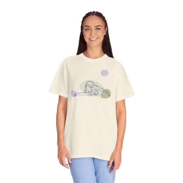 Plow Pose Aesthetic Yoga Heavyweight T-Shirt - Dark Lines - Image 10
