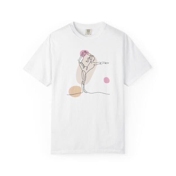 Dancer's Pose Aesthetic Yoga Heavyweight T-Shirt - Dark Lines - Image 3
