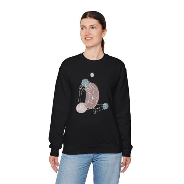 One-Legged King Pigeon Pose Aesthetic Yoga Crewneck Sweatshirt - Image 15
