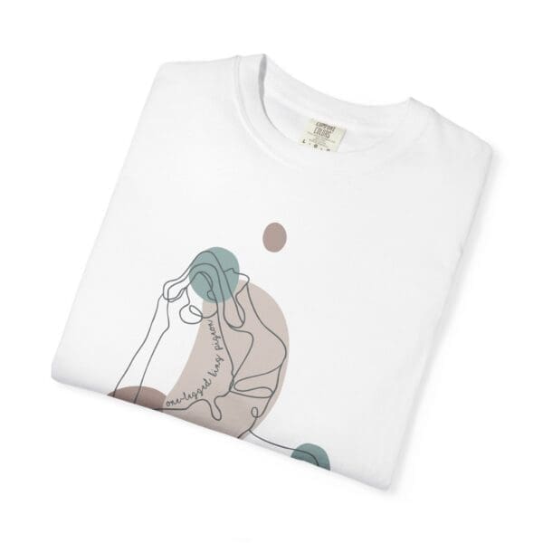 One-Legged King Pigeon Aesthetic Yoga Heavyweight Tee-Dark Lines - Image 4