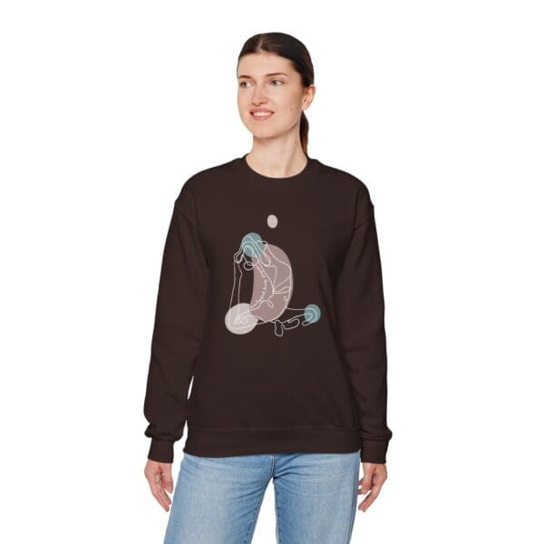 One-Legged King Pigeon Pose Aesthetic Yoga Crewneck Sweatshirt - Image 11