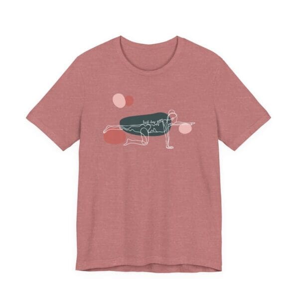 Bird Dog Pose Aesthetic Yoga Lightweight T-Shirt - Light Lines - Image 12