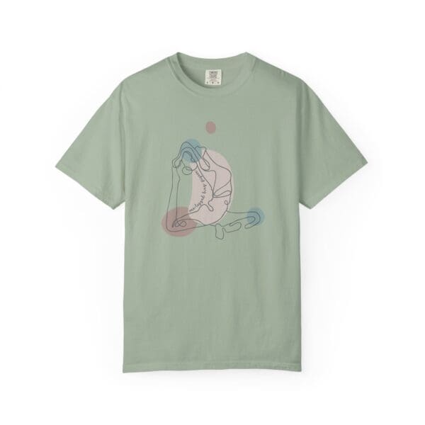 One-Legged King Pigeon Aesthetic Yoga Heavyweight Tee-Dark Lines - Image 12