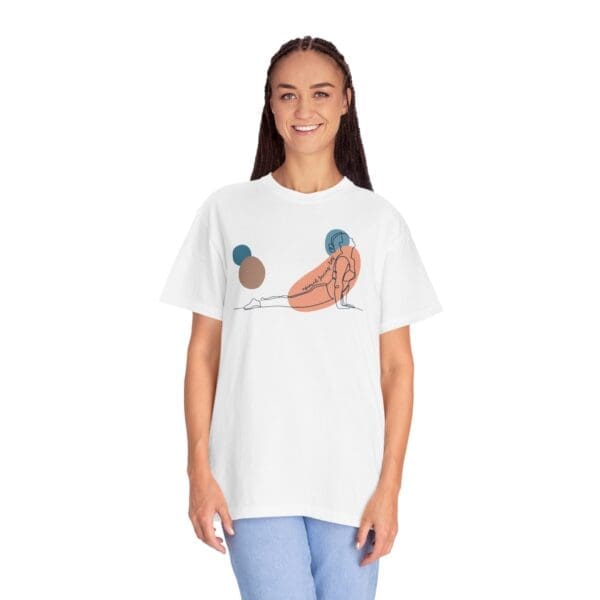 Upward Facing Dog Aesthetic Yoga Heavyweight Shirt - Dark Lines - Image 6
