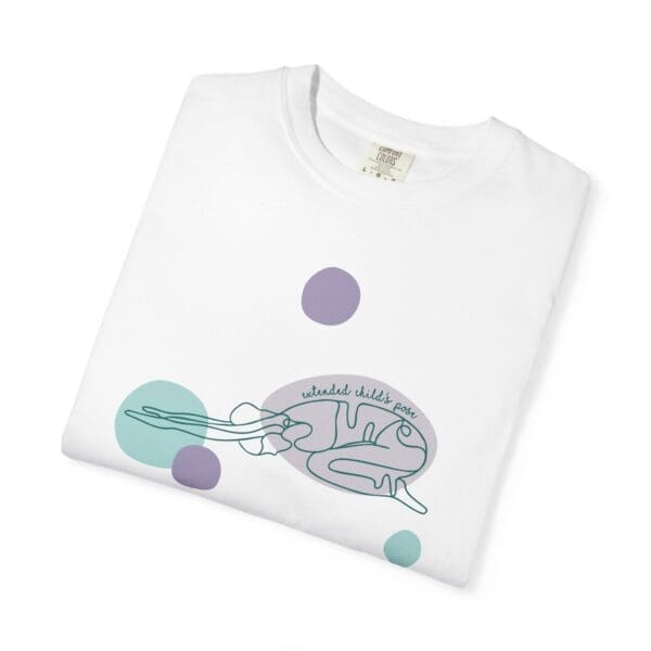 Extended Child's Pose Aesthetic Yoga Heavyweight Tee, Dark Lines - Image 8