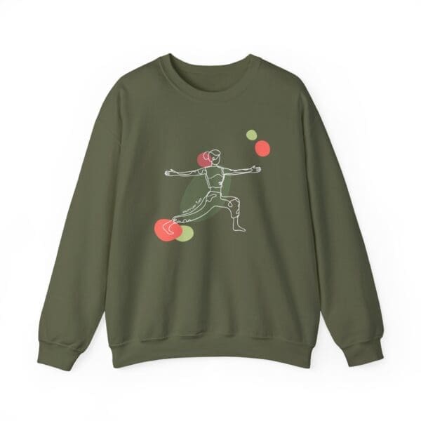 Warrior Two Pose Aesthetic Yoga Crewneck Sweatshirt - Image 20