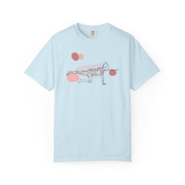 Bird Dog Pose Aesthetic Yoga Heavyweight T-Shirt - Dark Lines - Image 12