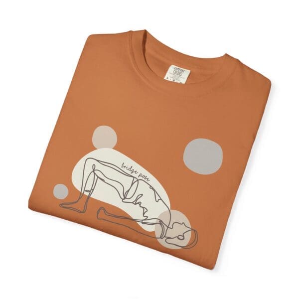 Bridge Pose Aesthetic Yoga Heavyweight T-Shirt - Dark Lines - Image 17