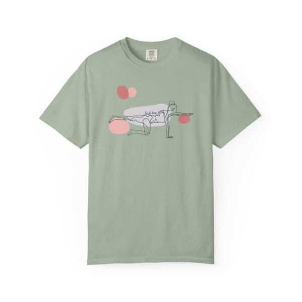 Bird Dog Pose Aesthetic Yoga Heavyweight T-Shirt - Dark Lines - Image 8