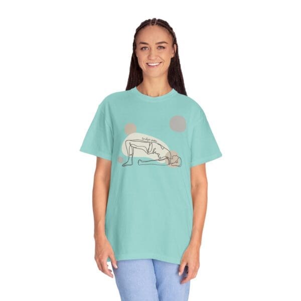 Bridge Pose Aesthetic Yoga Heavyweight T-Shirt - Dark Lines - Image 15